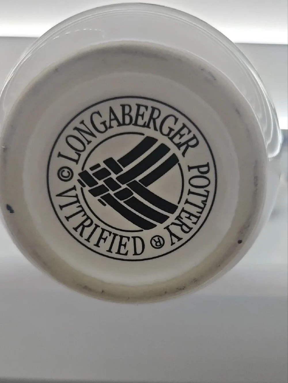Vintage Mother's Day Longaberger Pottery White Ceramic Mug with Black Logo